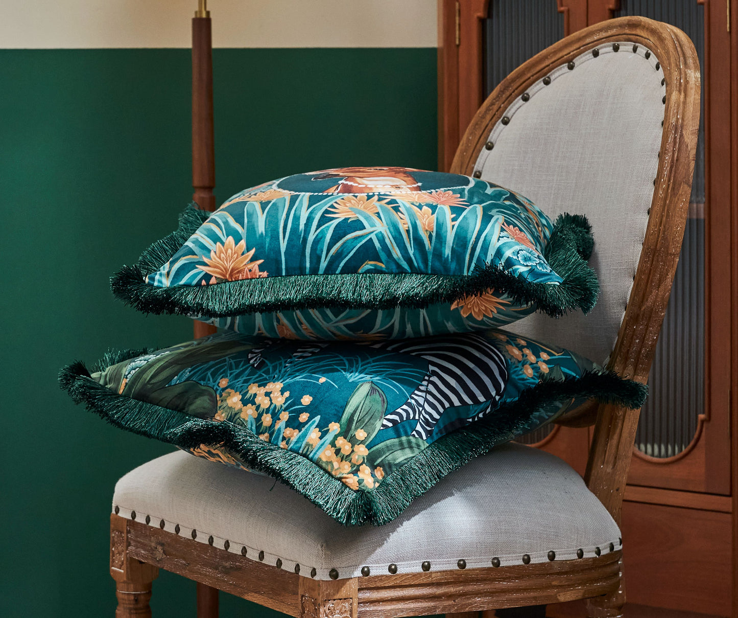 Tassels Deer Reversible Pillow Cover