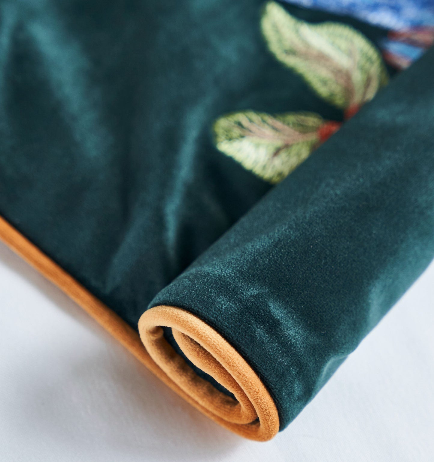 Embroidered Parrot Throw Pillow Cover