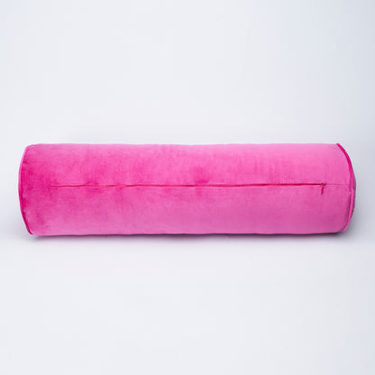 Pink Velvet Bolster Pillow Cover